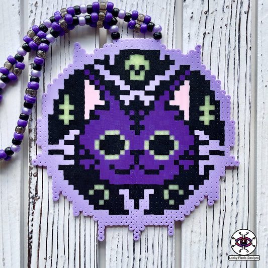 Collar Perler de bruja gato