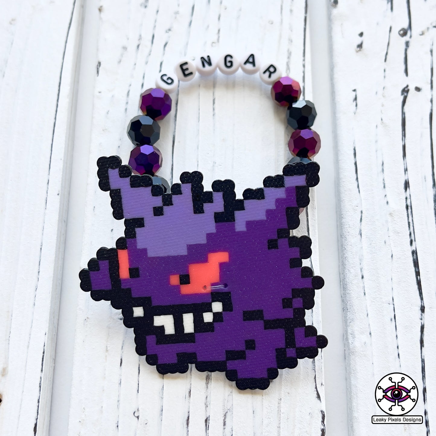 Ghastly haunter and gengar pokemon perler kandi bracelets by leaky pixels