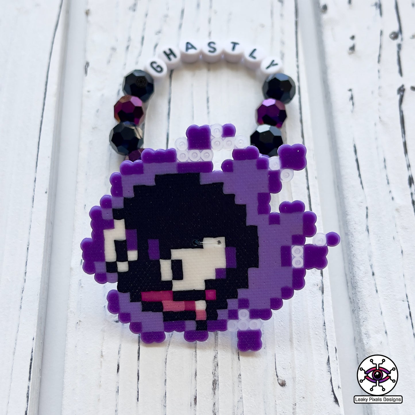 Ghastly haunter and gengar pokemon perler kandi bracelets by leaky pixels