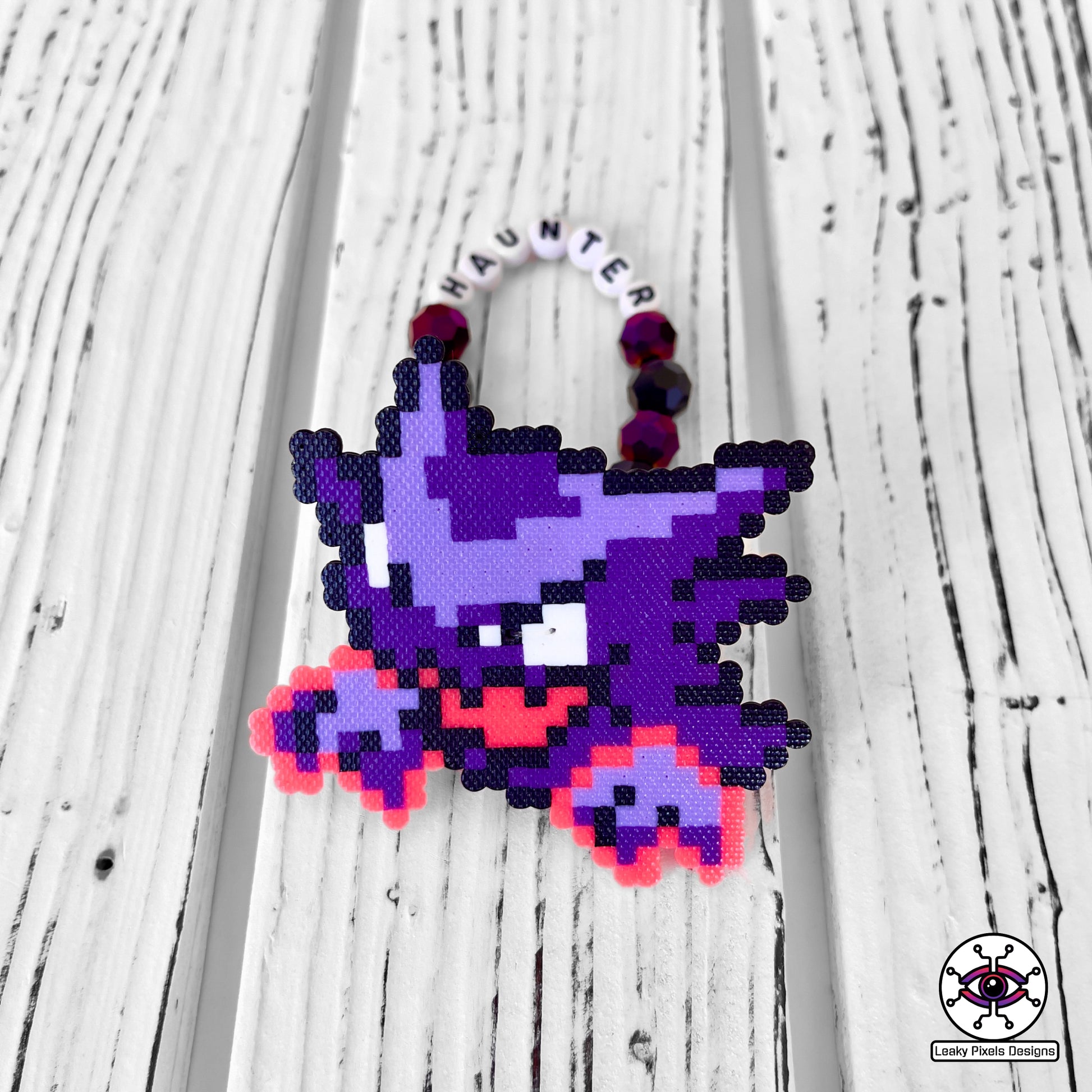 Ghastly haunter and gengar pokemon perler kandi bracelets by leaky pixels