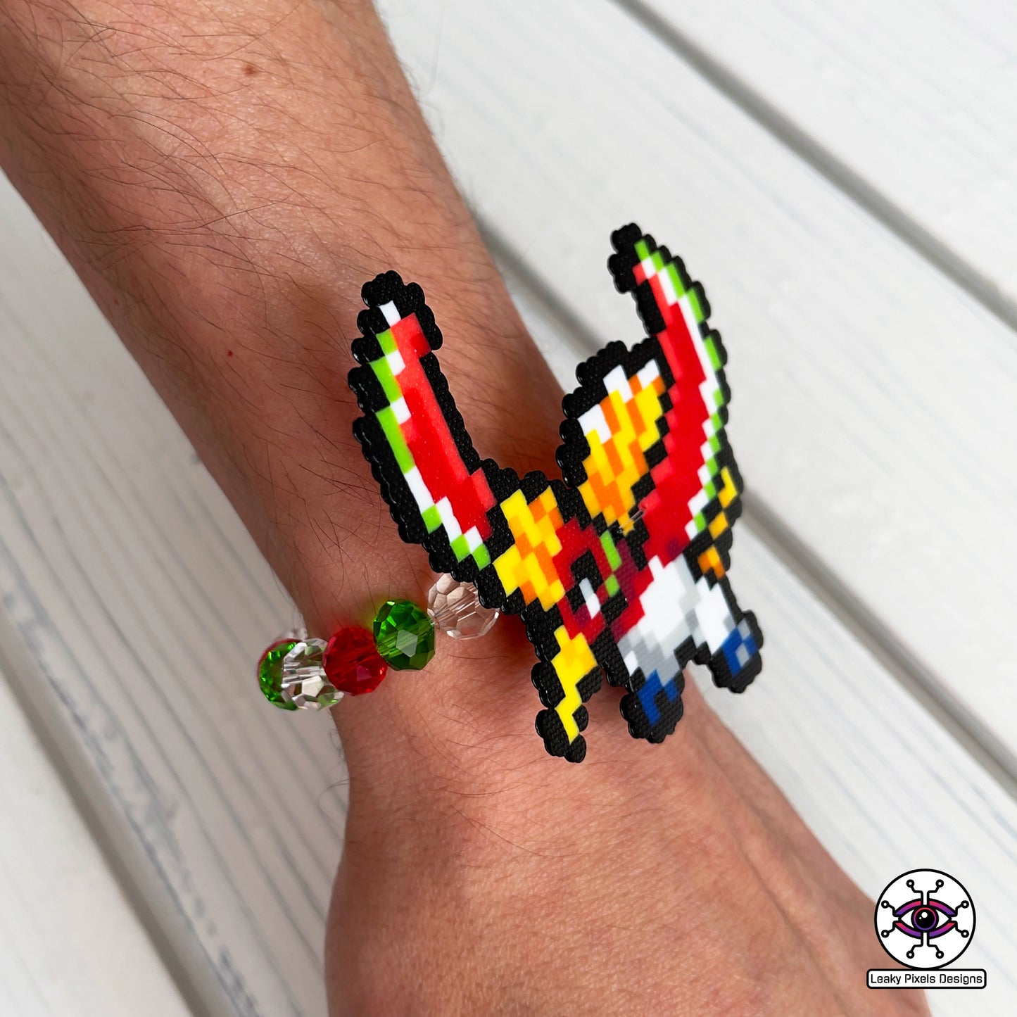 Ho-Oh pokemon kandi perler bracelet by Leaky Pixels