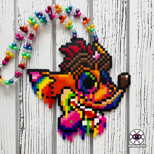 Trippy Crash Bandicoot Perler Necklace