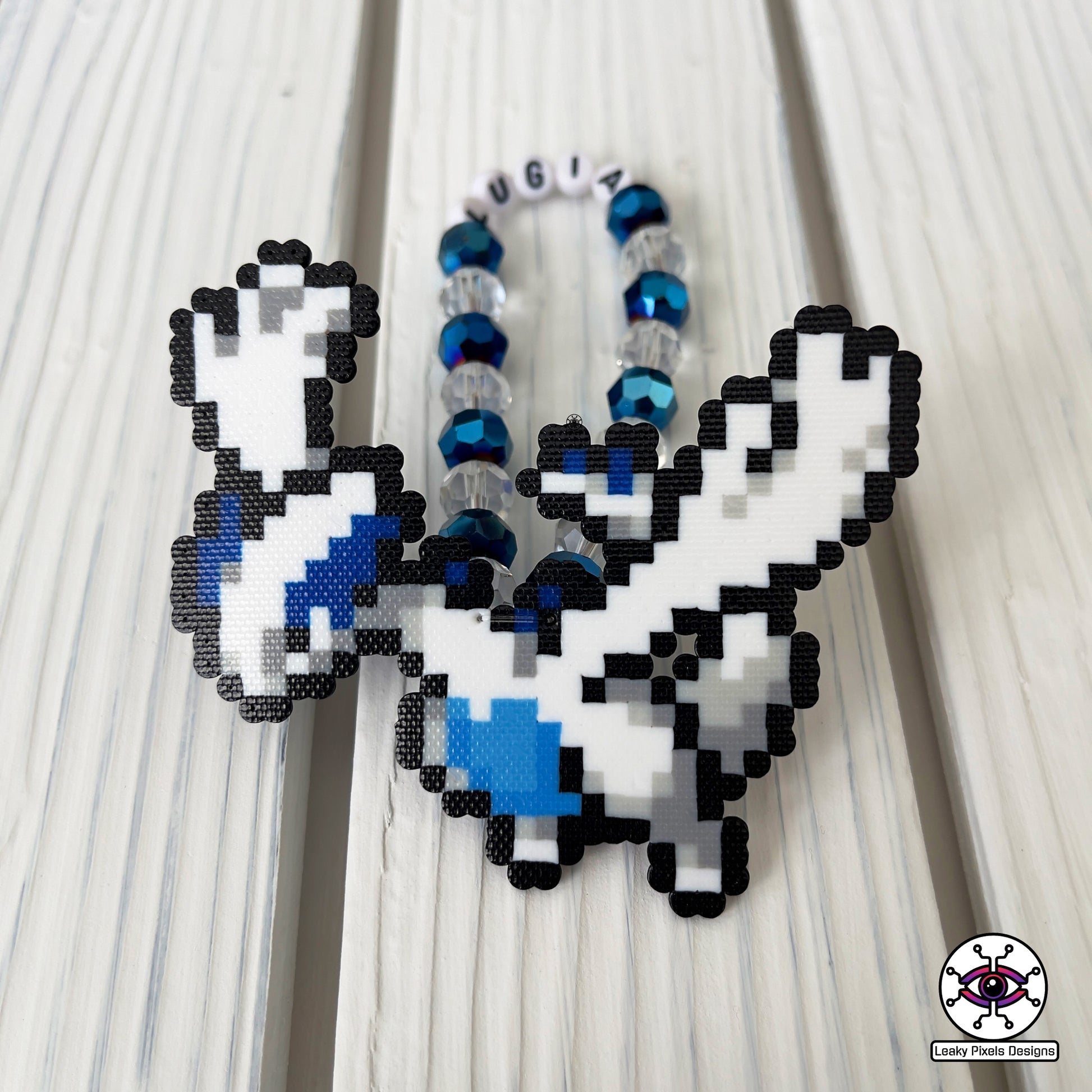 Lugia pokemon kandi perler bracelet by Leaky Pixels