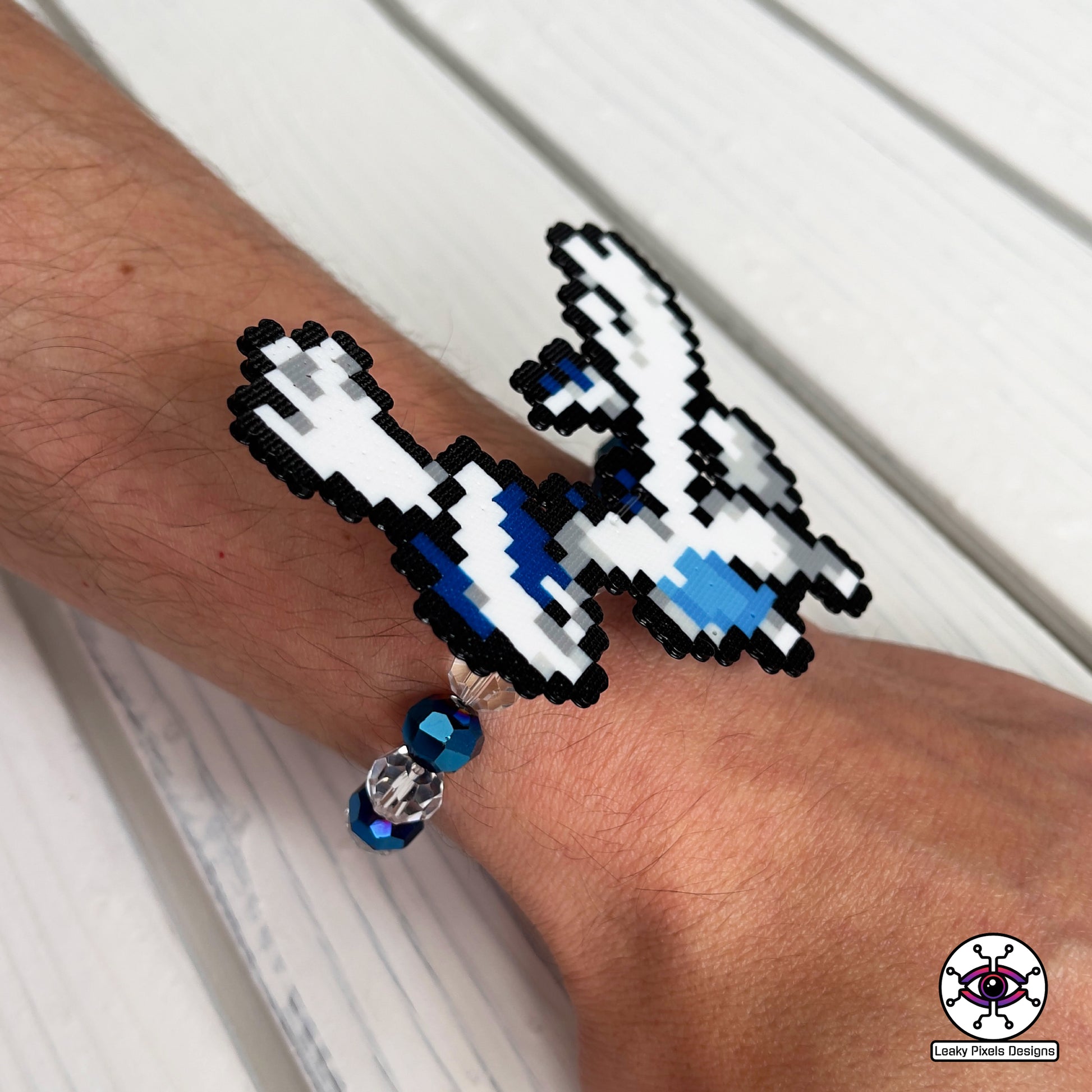 Lugia pokemon kandi perler bracelet by Leaky Pixels