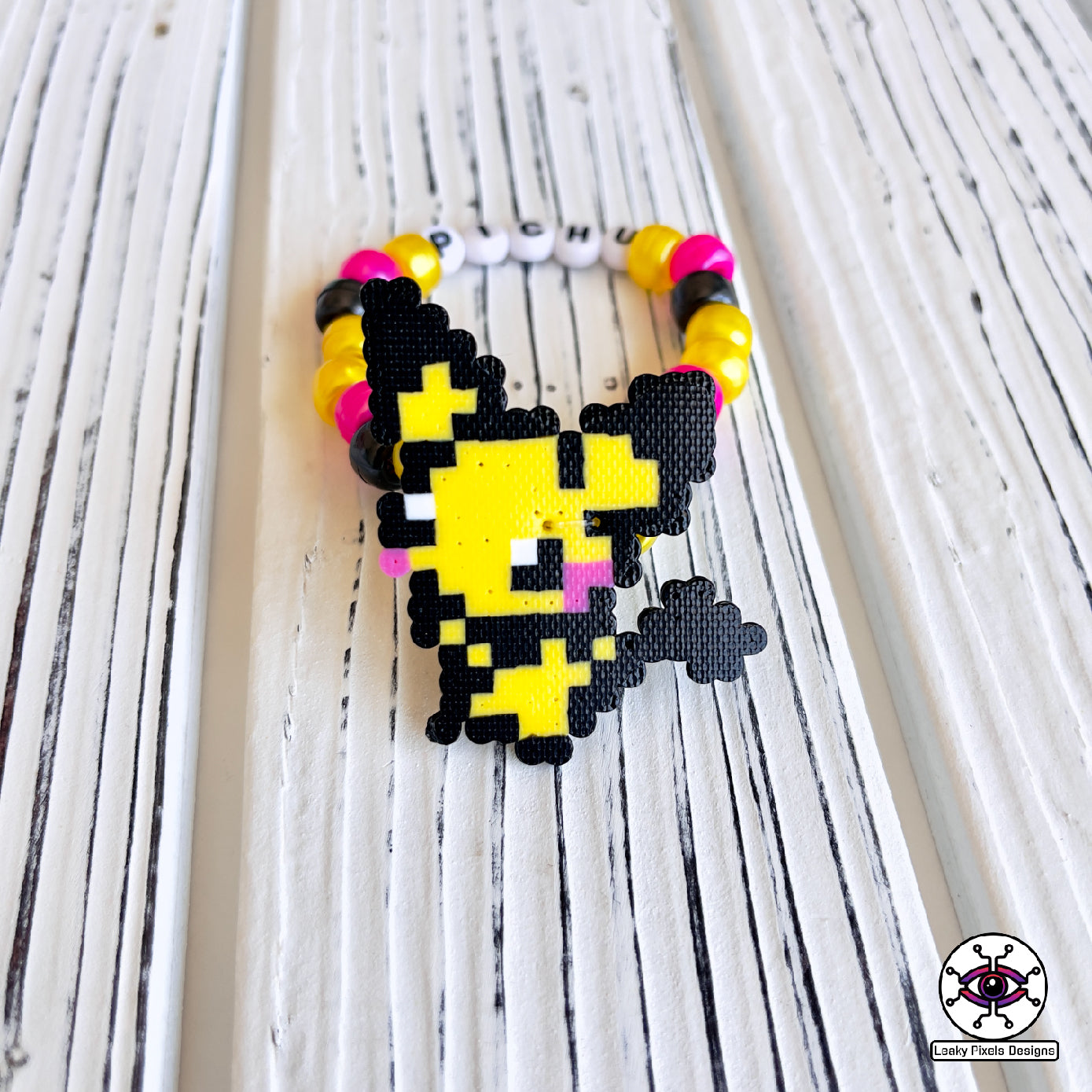 Set Of 4 Pokemon Perler Beads Key Chains - Pixel Art Pikachu *New