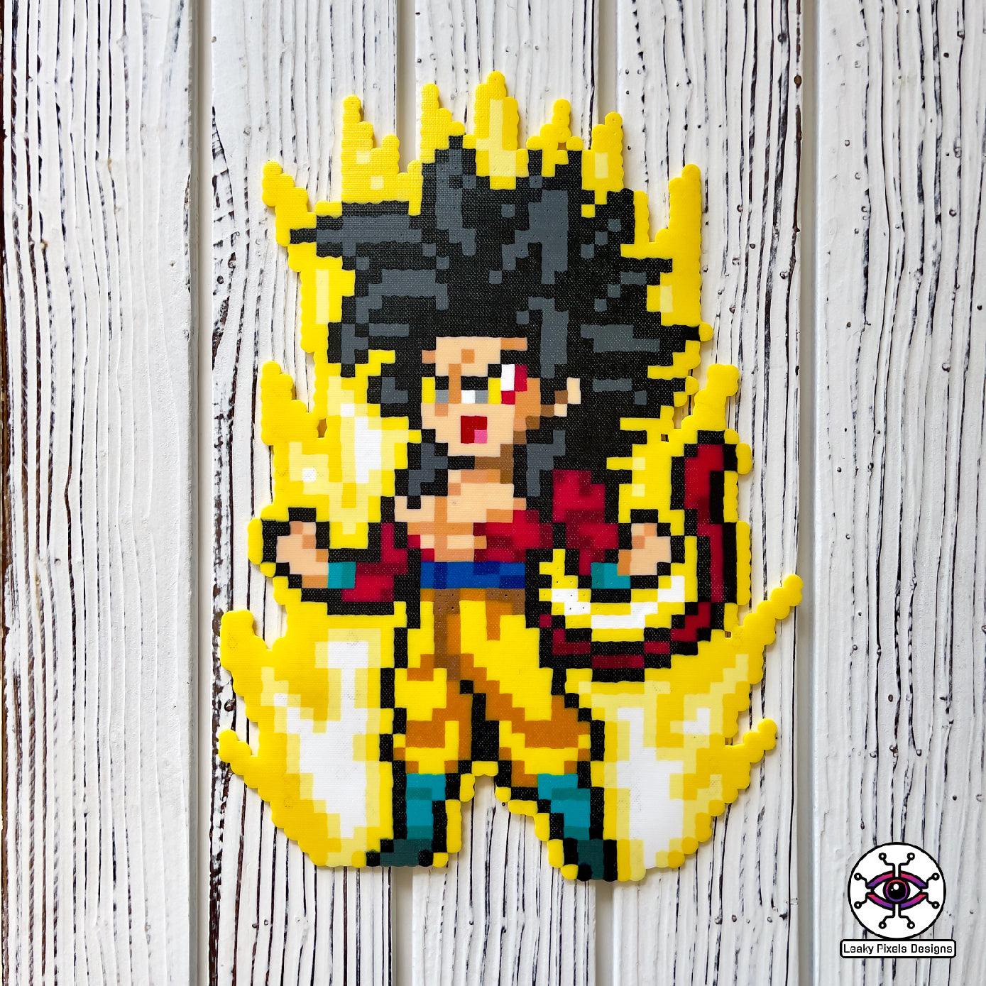 Super Saiyan 4 Goku Perler Necklace Leaky Pixels