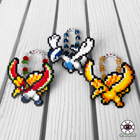 Lugia Ho-Oh pokemon perler bracelets by leaky pixels