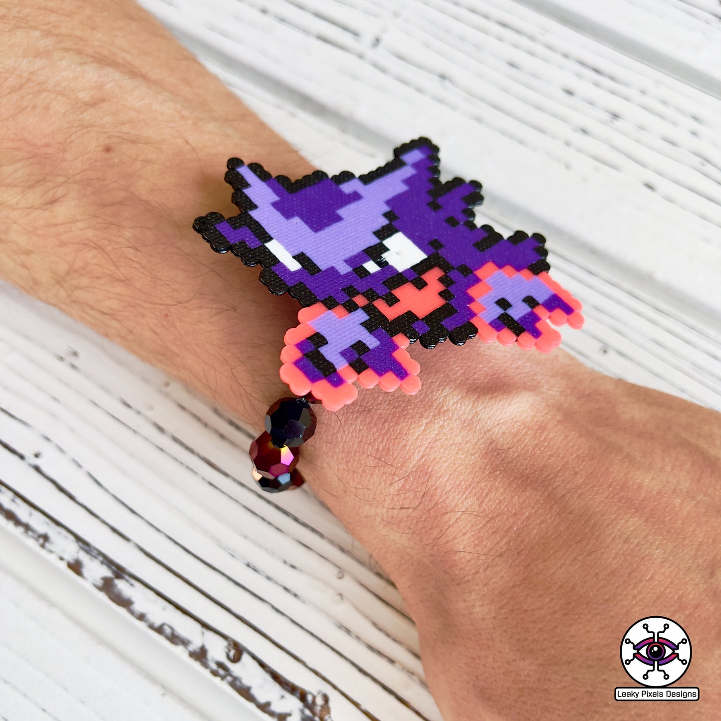 Ghastly haunter and gengar pokemon perler kandi bracelets by leaky pixels